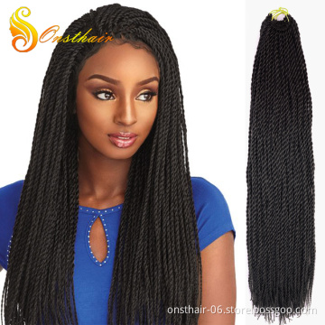ONST hair Ombre Senegalese Twist Hair Crochet braids 24 inch 30 Roots/pack Synthetic Braiding Hair for Women grey,blue,pink,bro